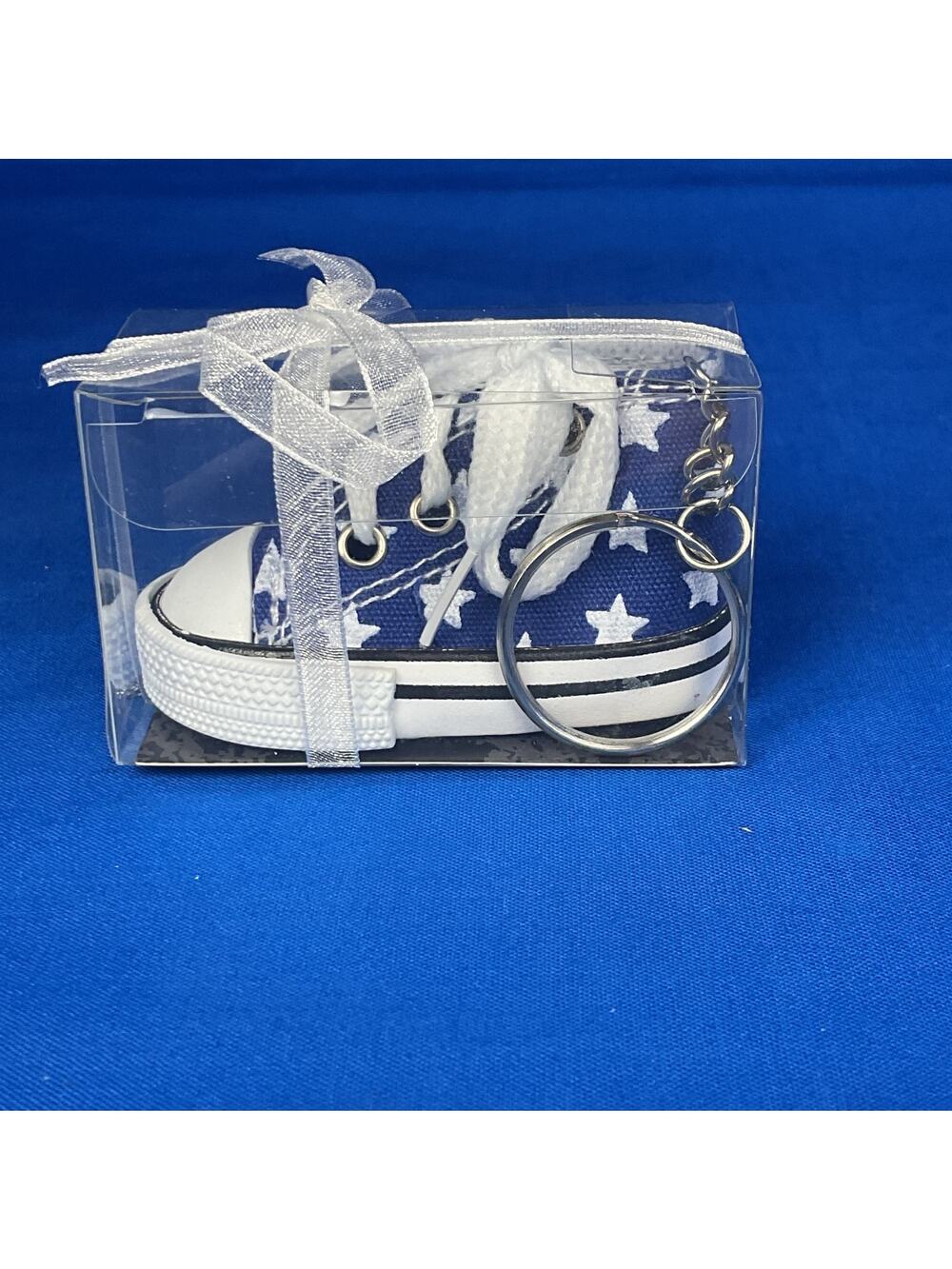 High Top Shoe Keychain Mini Sneaker Key Ring Red Canvas Novelty Gift Charm New